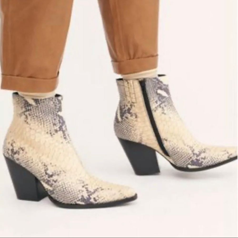 Jeffrey Campbell Natural Flynn Ankle Boots - Picture 1 of 5